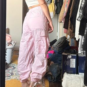 Pink parachute pants